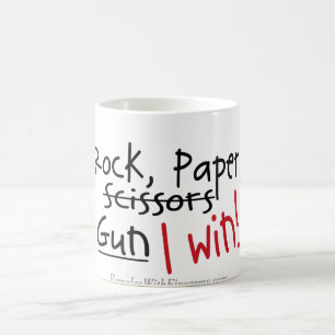 Rock Paper Scissors, Gun, I win! Mug