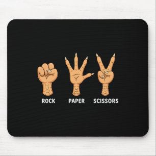 Rock Paper Scissors Hand Game Bird Claw Funny Chic Mouse Pad