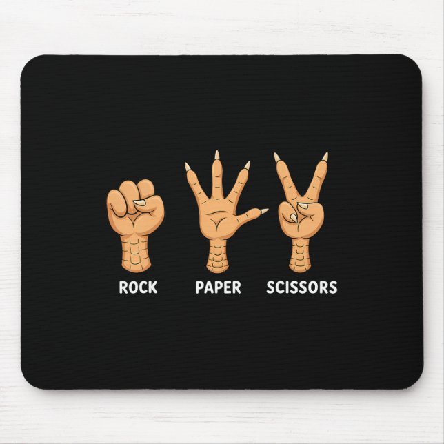 Rock Paper Scissors Hand Game Bird Claw Funny Chic Mouse Pad (Front)