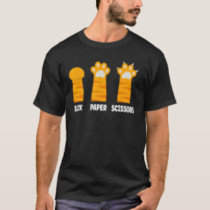 Rock Paper Scissors Hand Game Feline Animal Cute C T-Shirt