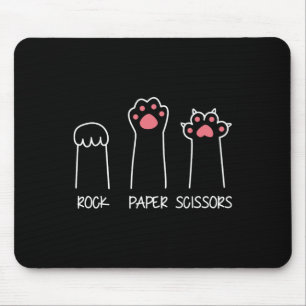 Rock Paper Scissors Hand Game Meme Animal Paw Cat  Mouse Pad