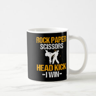 Rock Paper Scissors Headkick I Win - Martial Arts Coffee Mug