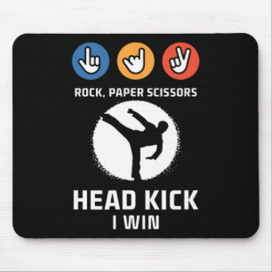 Rock Paper Scissors Headkick Win Funny Taekwondo K Mouse Pad