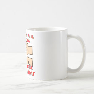 Rock, Paper Scissors, Knife Hand To The Throat Coffee Mug