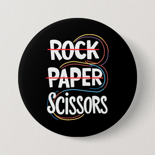 Rock Paper Scissors Lesbian Funny Gay Pride LGBT 7.5 Cm Round Badge (Front)