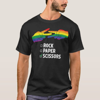 Rock Paper Scissors Lesbian LGBTQ Valentine's Day T-Shirt
