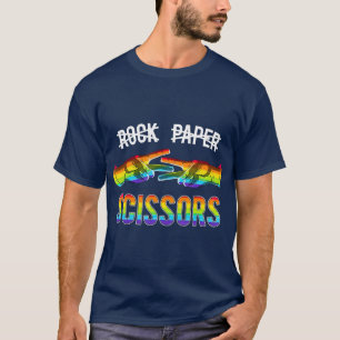 Rock Paper Scissors Lesbian Pride Rainbow LGBT T T-Shirt