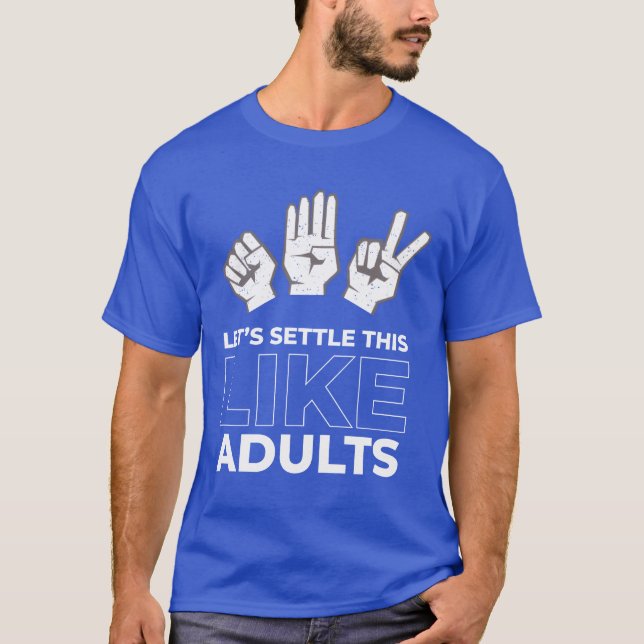 Rock Paper Scissors Like Adults retro T-Shirt (Front)