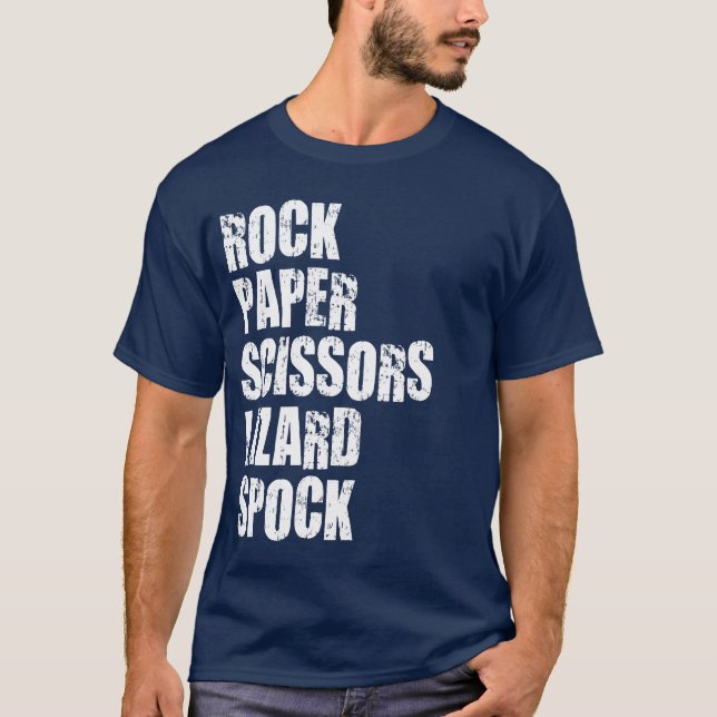 Rock, Paper, Scissors, Lizard, Spock and Rules T-Shirt (Front)