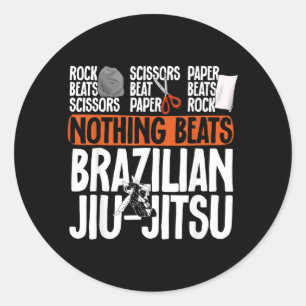 Rock Paper Scissors Nothing Beats Brazilian Jiu Classic Round Sticker