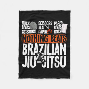 Rock Paper Scissors Nothing Beats Brazilian Jiu Fleece Blanket