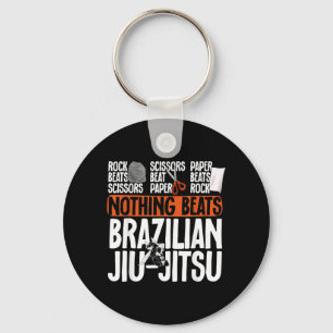 Rock Paper Scissors Nothing Beats Brazilian Jiu Key Ring