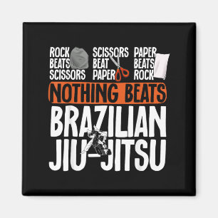 Rock Paper Scissors Nothing Beats Brazilian Jiu Magnet