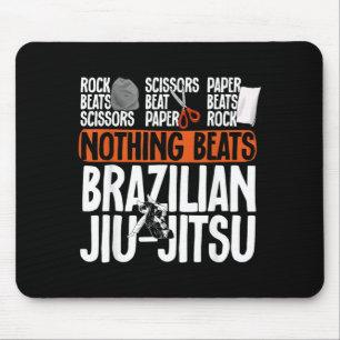 Rock Paper Scissors Nothing Beats Brazilian Jiu Mouse Pad