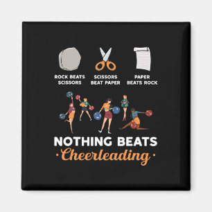 Rock Paper Scissors Nothing Beats Cheerleading Magnet