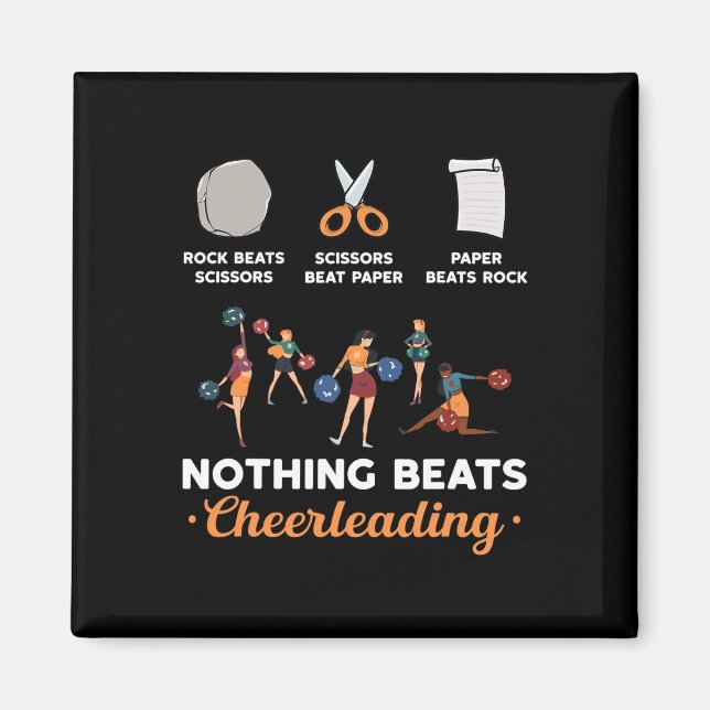 Rock Paper Scissors Nothing Beats Cheerleading  Magnet (Front)