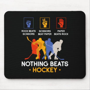 Rock Paper Scissors Nothing Beats Hockey  Mouse Pad