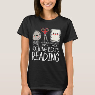Rock paper scissors nothing beats reading book T-Shirt