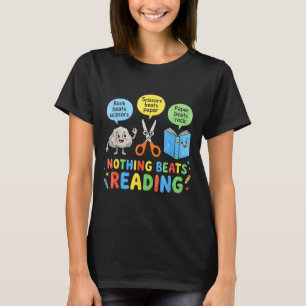 Rock paper scissors nothing beats reading funny T-Shirt