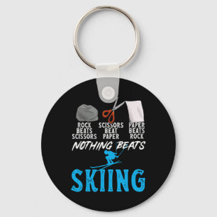 Rock Paper Scissors Nothing Beats Skiing 1 Key Ring