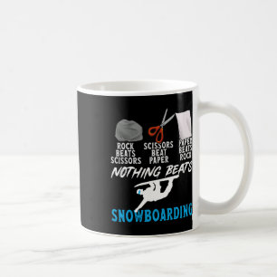 Rock Paper Scissors Nothing Beats Snowboarding Coffee Mug