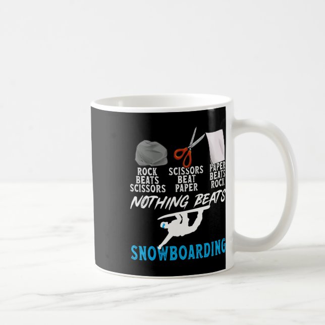 Rock Paper Scissors Nothing Beats Snowboarding  Coffee Mug (Right)