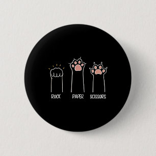 Rock Paper Scissors Paw Cute Cat Animal Game 6 Cm Round Badge