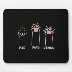 Rock Paper Scissors Paw Cute Cat Animal Game Mouse Pad