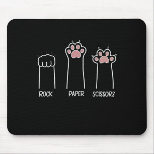 Rock Paper Scissors Paw Game Cat Love Pet Enthusia Mouse Pad