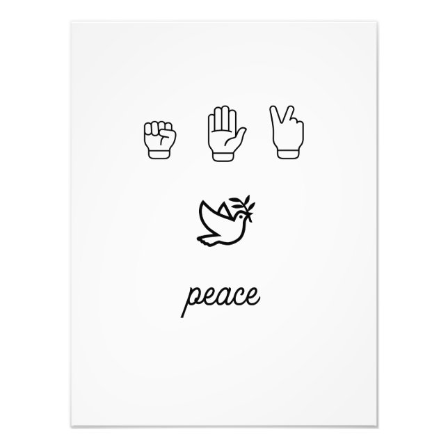 Rock Paper Scissors Peace  Photo Print (Front)