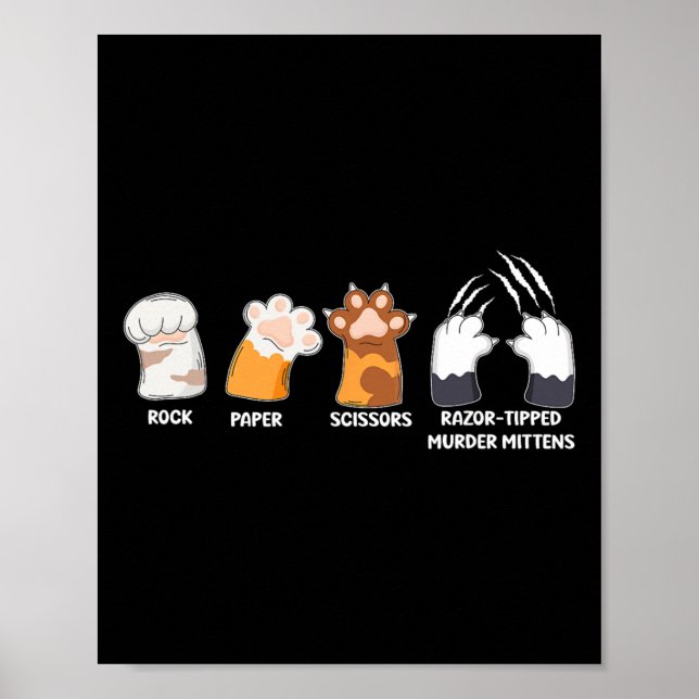 Rock Paper Scissors Razor Tipped Murder Mittens Fu Poster (Front)