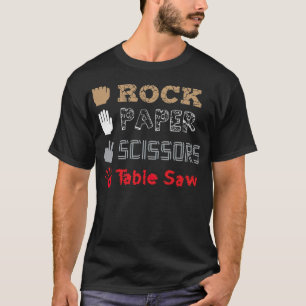 Rock Paper Scissors Table Saw astronaut  rainbow p T-Shirt
