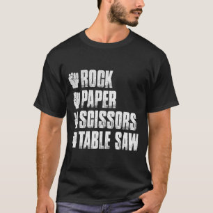 Rock Paper Scissors Table Saw Funny Halloween T-Shirt