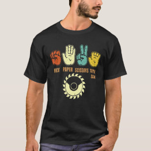 Rock Paper Scissors Table Saw Woodworking Carpent T-Shirt