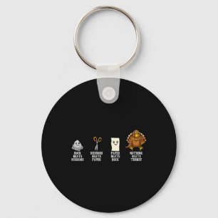 Rock Paper Scissors Thanksgiving Day Turkey Fall A Key Ring