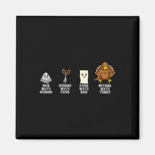 Rock Paper Scissors Thanksgiving Day Turkey Fall A Magnet