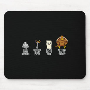 Rock Paper Scissors Thanksgiving Day Turkey Fall A Mouse Pad
