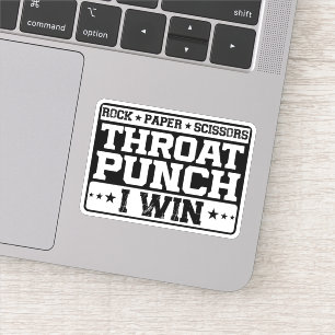 Rock Paper Scissors Throat Punch I Win, Funny 