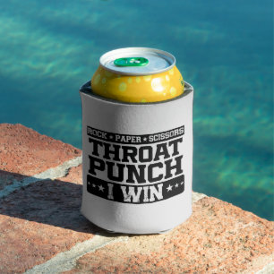 Rock Paper Scissors Throat Punch I Win, Funny  Can Cooler