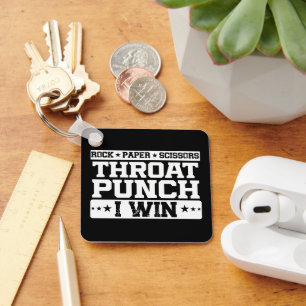 Rock Paper Scissors Throat Punch I Win Humour Quot Key Ring