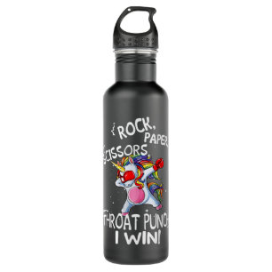 Rock Paper Scissors Throat Punch I win Unicorn Box 710 Ml Water Bottle