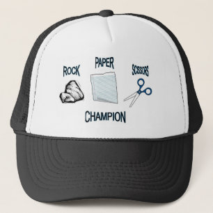 rock paper scissors trucker hat