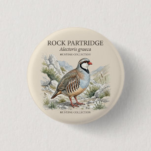 Rock Partridge ,Alectoris Graeca Hunting Birds 3 Cm Round Badge