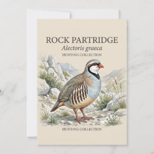 Rock Partridge ,Alectoris Graeca Hunting Birds Invitation