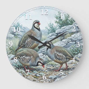 Rock Partridge ,Alectoris Graeca Hunting Birds Large Clock