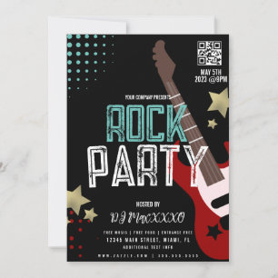 Rock Party Festival DJ Party Bar Club Flyer  Invitation