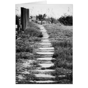 Rock Path up the hill in Black and White