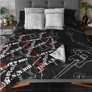 Rock pattern Rock'n' Roll Fleece Blanket