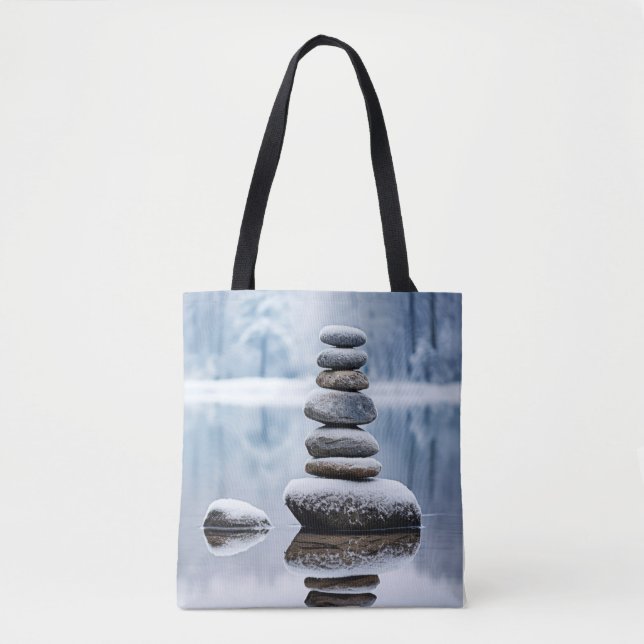 Rock Pebble Forest Tranquil Peaceful  Tote Bag (Front)