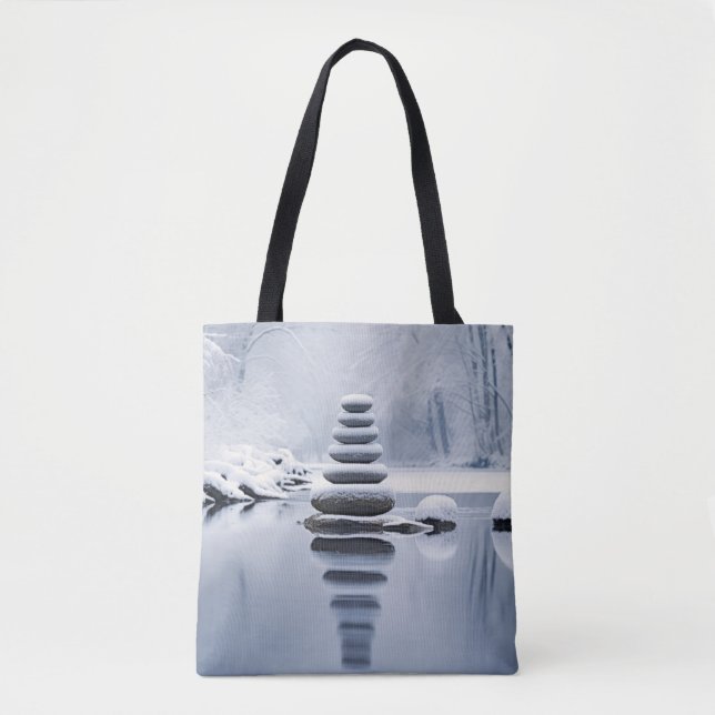 Rock Pebble Forest Tranquil Peaceful  Tote Bag (Front)